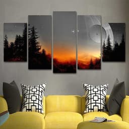 image-5 Piece Framed Canvas Wall Art Set Dead Tree Print Modern Decor