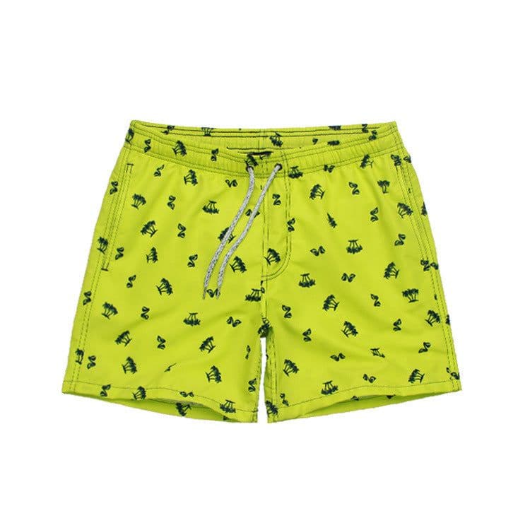 image-Chetstyle Men's Quick-Dry Beach Shorts with Palm Tree Print