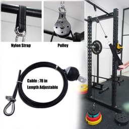 image-Cable Machine Attachment Rope with Pulley for Triceps Training