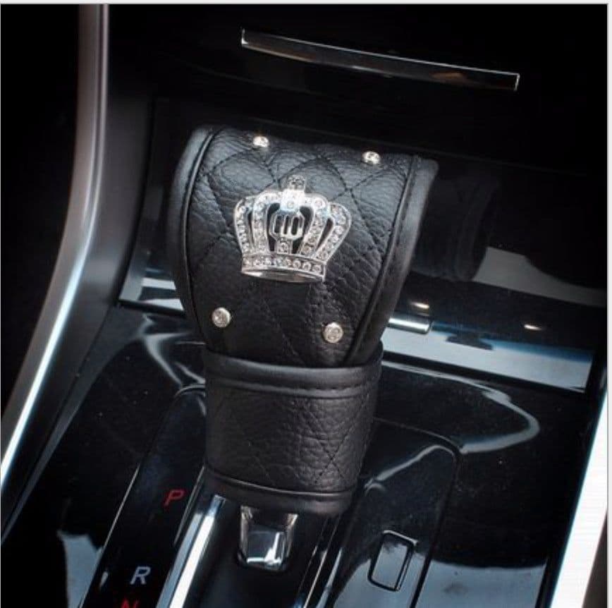 image-Crown Seat Belt Shoulder Pad with One-Button Start Ring Black