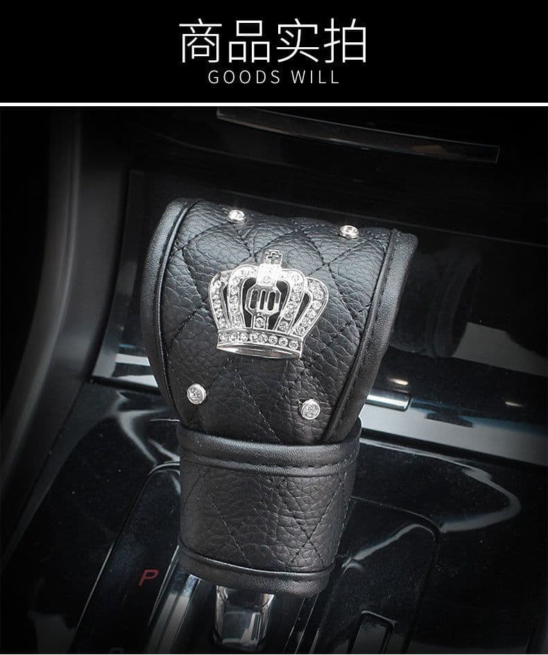image-Crown Seat Belt Shoulder Pad with One-Button Start Ring Black