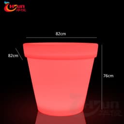 image-Huajun LED Luminous Flower Pot Round Waterproof IP65 Rechargeable