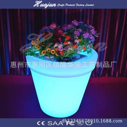 image-Huajun LED Luminous Flower Pot Round Waterproof IP65 Rechargeable