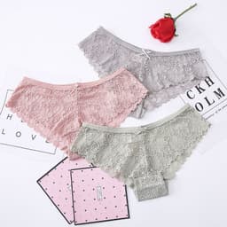 image-Women's Low-Waist Lace Ice Silk Seamless Panties