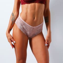 image-Women's Low-Waist Lace Ice Silk Seamless Panties