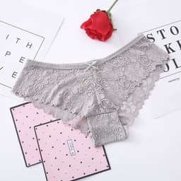image-Women's Low-Waist Lace Ice Silk Seamless Panties