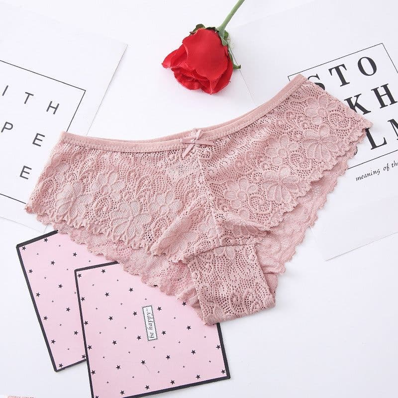 image-Women's Low-Waist Lace Ice Silk Seamless Panties