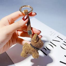 image-Rhinestone Dog Keychain Pendant Bag Charm Women's Accessories