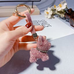 image-Rhinestone Dog Keychain Pendant Bag Charm Women's Accessories