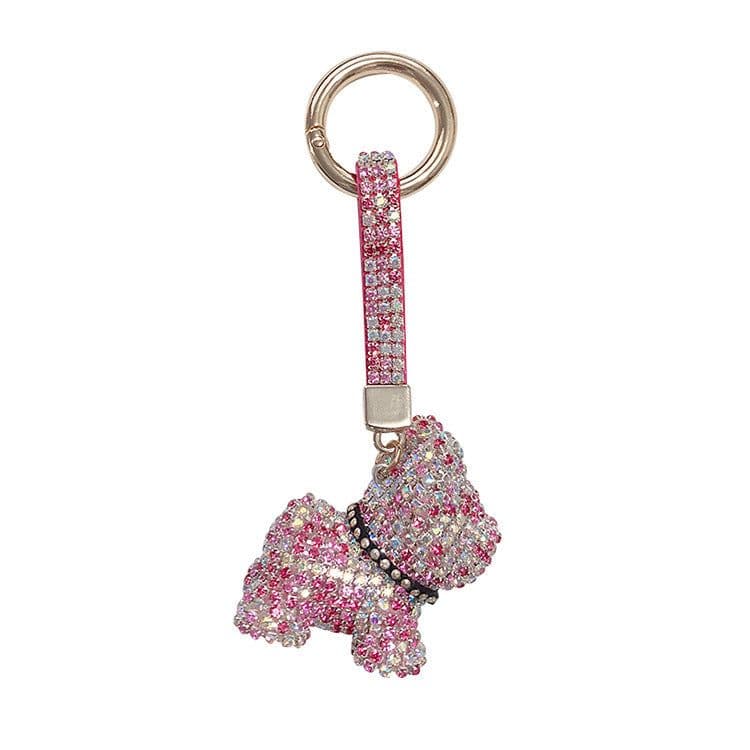 image-Rhinestone Dog Keychain Pendant Bag Charm Women's Accessories