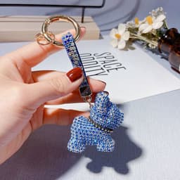 image-Rhinestone Dog Keychain Pendant Bag Charm Women's Accessories