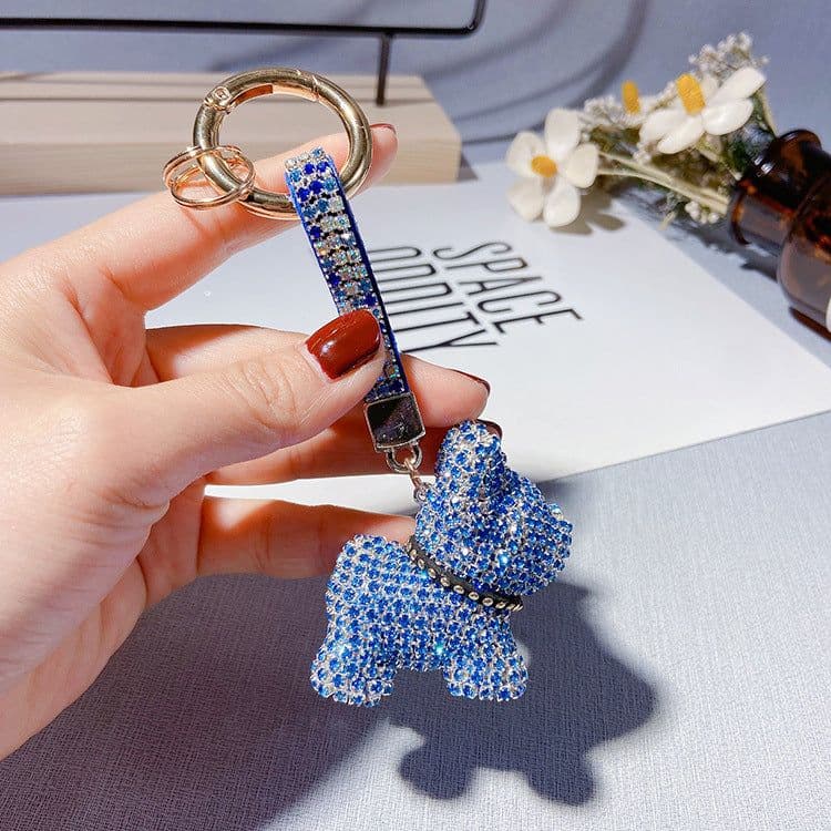 image-Rhinestone Dog Keychain Pendant Bag Charm Women's Accessories