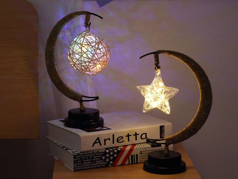 image-LED Star Moon Night Light Battery Powered Decorative Lamp