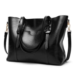 image-Han Yaris Women's PU Leather Tote Handbag - Brown Retro Style