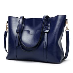 image-Han Yaris Women's PU Leather Tote Handbag - Brown Retro Style
