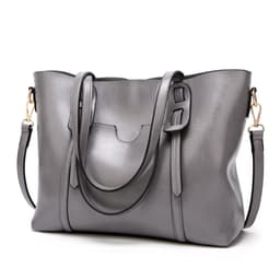 image-Han Yaris Women's PU Leather Tote Handbag - Brown Retro Style