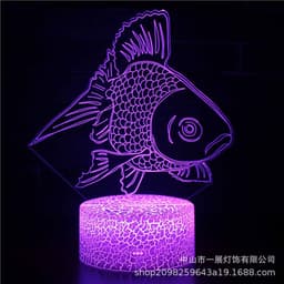 image-Shark Jellyfish 3D LED Night Light Creative Table Lamp