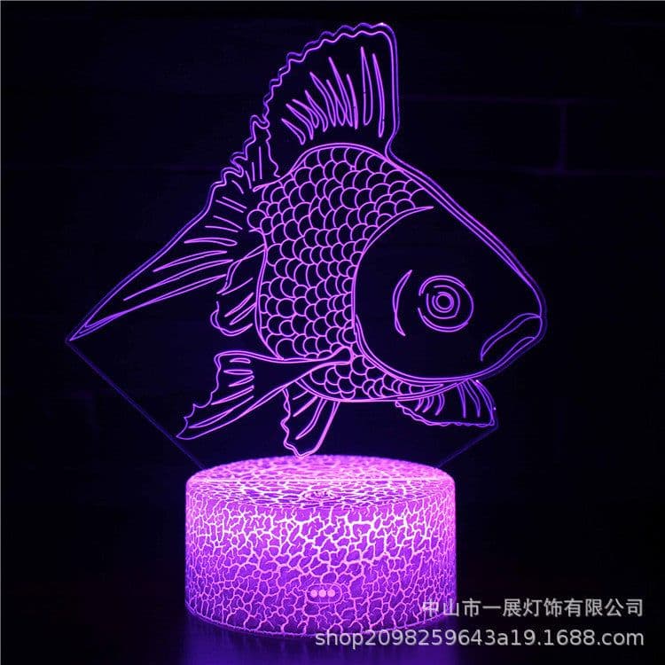 image-Shark Jellyfish 3D LED Night Light Creative Table Lamp