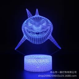 image-Shark Jellyfish 3D LED Night Light Creative Table Lamp