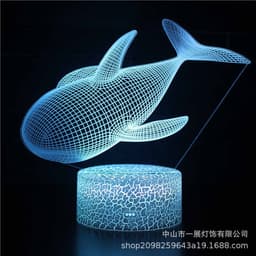 image-Shark Jellyfish 3D LED Night Light Creative Table Lamp