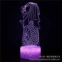 image-Shark Jellyfish 3D LED Night Light Creative Table Lamp