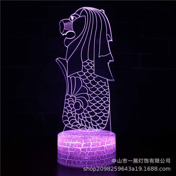 image-Shark Jellyfish 3D LED Night Light Creative Table Lamp