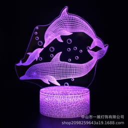 image-Shark Jellyfish 3D LED Night Light Creative Table Lamp