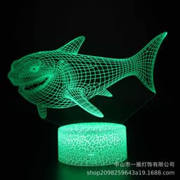 image-Shark Jellyfish 3D LED Night Light Creative Table Lamp