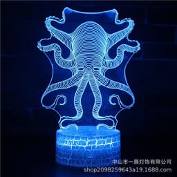 image-Shark Jellyfish 3D LED Night Light Creative Table Lamp