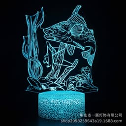 image-Shark Jellyfish 3D LED Night Light Creative Table Lamp