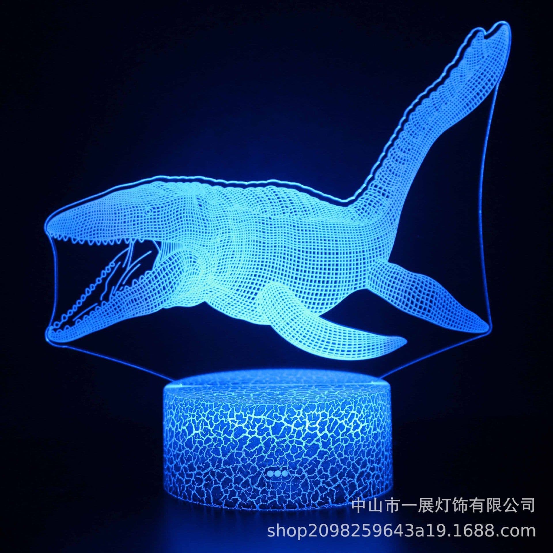 image-Shark Jellyfish 3D LED Night Light Creative Table Lamp