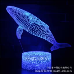 image-Shark Jellyfish 3D LED Night Light Creative Table Lamp