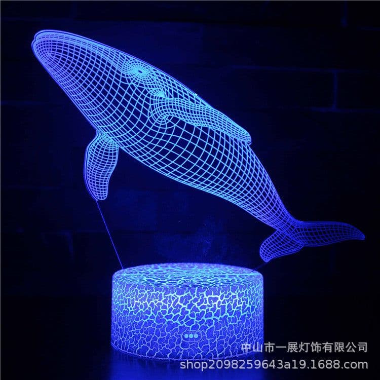image-Shark Jellyfish 3D LED Night Light Creative Table Lamp