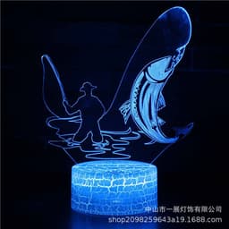 image-Shark Jellyfish 3D LED Night Light Creative Table Lamp
