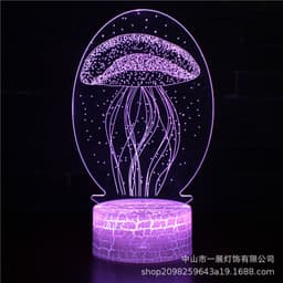 image-Shark Jellyfish 3D LED Night Light Creative Table Lamp