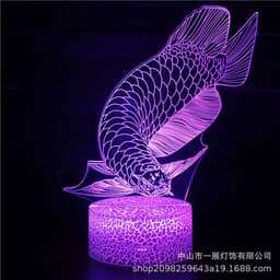 image-Shark Jellyfish 3D LED Night Light Creative Table Lamp