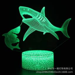 image-Shark Jellyfish 3D LED Night Light Creative Table Lamp