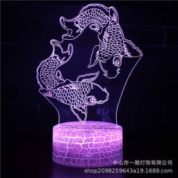 image-Shark Jellyfish 3D LED Night Light Creative Table Lamp