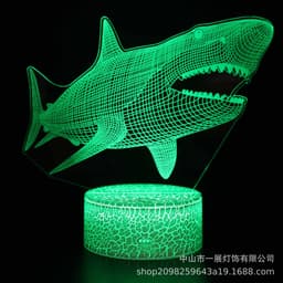image-Shark Jellyfish 3D LED Night Light Creative Table Lamp
