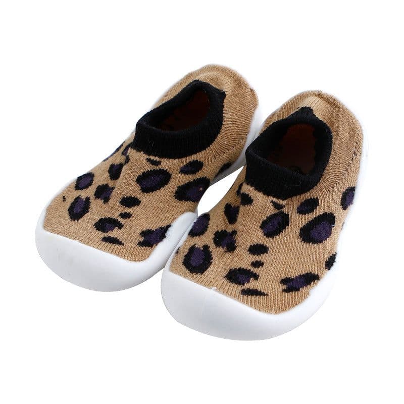 image-Children's Leopard Print Non-Slip Indoor Socks Shoes for Toddlers