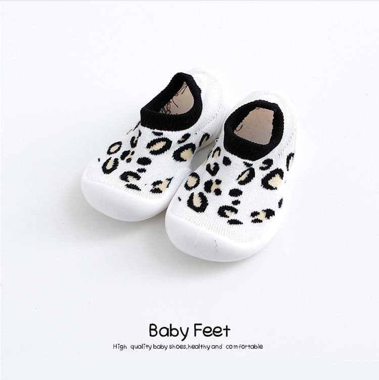 image-Children's Leopard Print Non-Slip Indoor Socks Shoes for Toddlers
