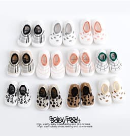 image-Children's Leopard Print Non-Slip Indoor Socks Shoes for Toddlers