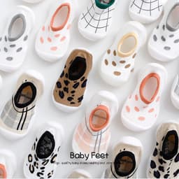 image-Children's Leopard Print Non-Slip Indoor Socks Shoes for Toddlers