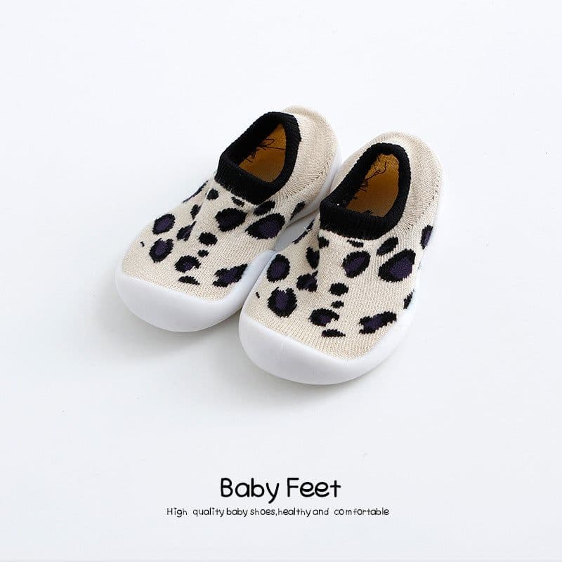 image-Children's Leopard Print Non-Slip Indoor Socks Shoes for Toddlers