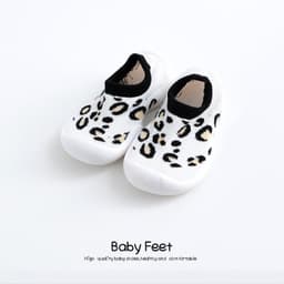 image-Children's Leopard Print Non-Slip Indoor Socks Shoes for Toddlers