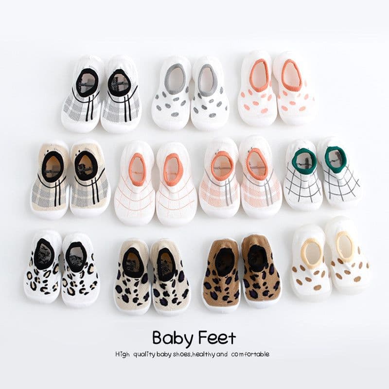 image-Children's Leopard Print Non-Slip Indoor Socks Shoes for Toddlers