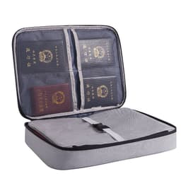 image-Document Storage Bag Multi-Layer Passport Organizer with Zipper
