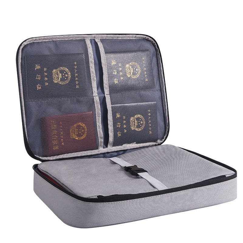 image-Document Storage Bag Multi-Layer Passport Organizer with Zipper