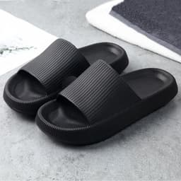 image-Solid Color Thick-Soled Non-Slip Bath Slippers for Men and Women