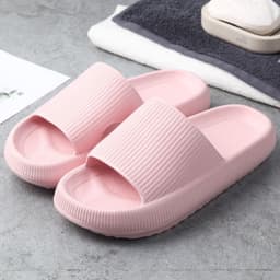 image-Solid Color Thick-Soled Non-Slip Bath Slippers for Men and Women